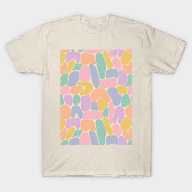 Colorful abstract shapes pattern in pastel tones T-Shirt by Natalisa